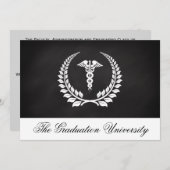 Invitation Medical Caduceus Laurel (Devant / Derrière)