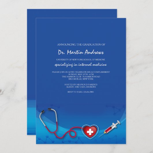 Invitation Médicale à la frontière (Devant / Derrière)