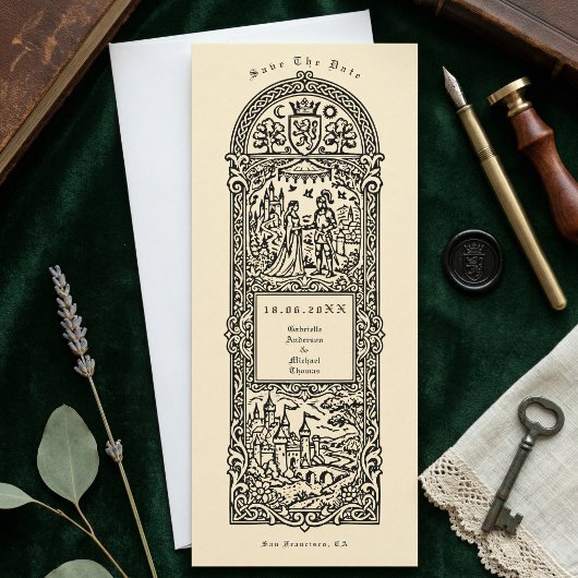 Invitation Medieval Castle Couple Engagement Announcement