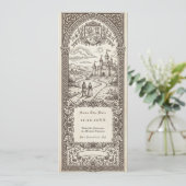 Invitation Medieval Crest Wedding Bookmark Save The Date (Debout devant)