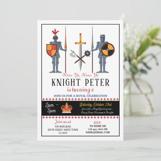 Invitation médiéval de fête d'anniversaire des Che (Debout devant)