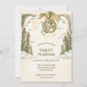 Invitation Medieval Dragon Castle Birthday Party (Devant)