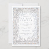 Invitation Medieval Fantasy Arch Blue Gold Bridal Shower (Devant)
