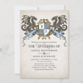 Invitation Medieval Fantasy Dragon Monogram Wedding (Devant)