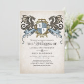 Invitation Medieval Fantasy Dragon Monogram Wedding (Debout devant)