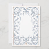 Invitation Medieval Fantasy Frame Blue Gold Bridal Shower (Dos)