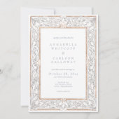 Invitation Medieval Fantasy Frame Blue & Gold Etching Wedding (Devant)
