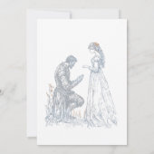 Invitation Medieval Fantasy Frame Blue & Gold Etching Wedding (Dos)