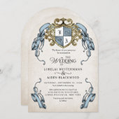 Invitation Medieval Fantasy Monogram Crest Wedding (Devant / Derrière)