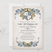 Invitation Medieval Fantasy Monogram Crest Wedding (Devant)