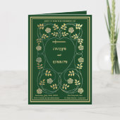 Invitation Médiéval Gold Floral Coeurs et Mariage d'épée (Devant)