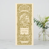 Invitation Medieval Gold Wedding Bookmark Save The Date (Debout devant)