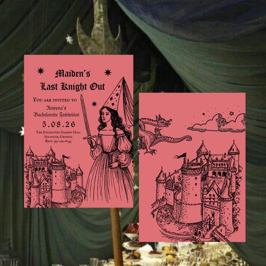 Invitation Medieval “Last Knight Out” Bachelorette