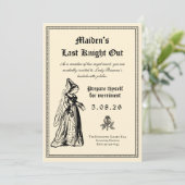 Invitation Medieval “Last Knight Out” Bachelorette (Debout devant)