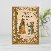 Invitation Medieval Manuscript Engagement Party  (Debout devant)