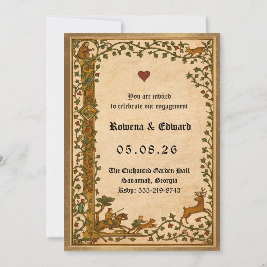 Invitation Medieval Manuscript Engagement Party (Dos)