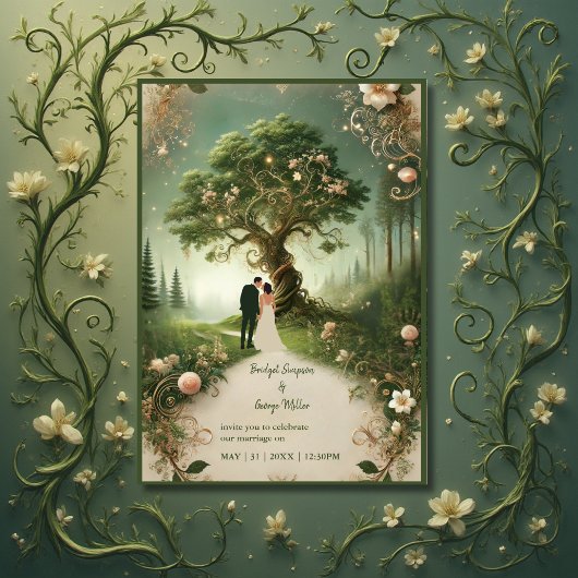 Invitation Médiéval mystique Enchanted Forest Mariage