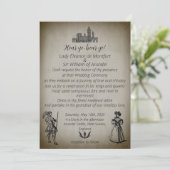 Invitation Medieval Renaissance Dark Parchment Wedding (Debout devant)