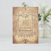 Invitation Médiéval Serez-vous ma femme de chambre d'honneur (Debout devant)