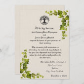 Invitation Médiévale Arbre de Vie (Devant / Derrière)