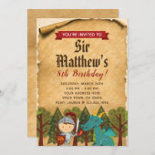 Invitation médiévale de chevalier (Devant / Derrière)