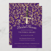 Invitation Médiévale Gold Bridal (Devant / Derrière)