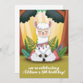 Invitation Méditation de la llama dans la Forêt Magique Anniv (Devant / Derrière)