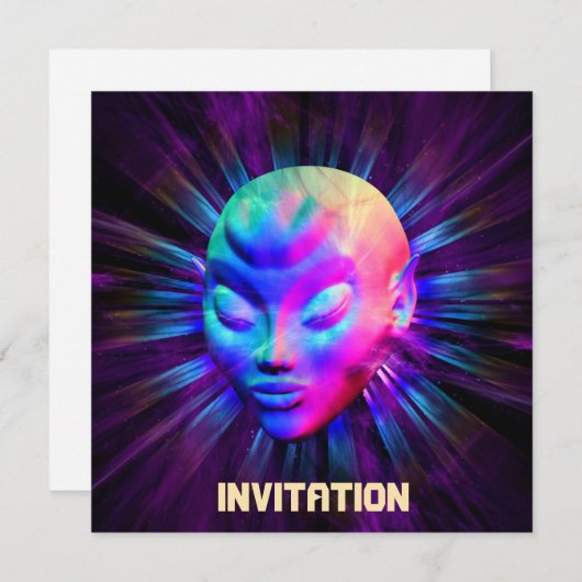 Invitation Méditation psychédélique Alien (Devant / Derrière)