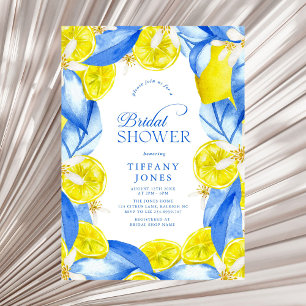 Invitation Mediterranean Blue Jaunes Citrons Enterrement de V