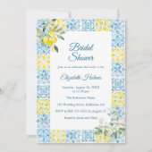 Invitation Mediterranean Blue Tile Lemon Enterrement de Vie d (Devant)