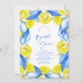 Invitation Mediterranean Blue Yellow Lemons Bridal Shower (Devant)