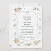 Invitation Mediterranean Citrus Floral Wedding (Devant)