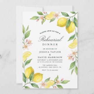 Invitation Mediterranean Citrus Wreath Rehearsal Dinner
