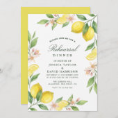 Invitation Mediterranean Citrus Wreath Rehearsal Dinner (Devant / Derrière)