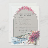 Invitation Mediterranean Coastal Wedding RSVP Card – Response (Devant / Derrière)