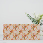 Invitation Mediterranean floral wreath pattern warm orange fl (Debout devant)