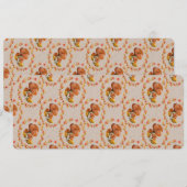 Invitation Mediterranean floral wreath pattern warm orange fl (Devant / Derrière)