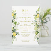 Invitation Mediterranean Fresh Lime Lemons & Flowers Garlands (Debout devant)