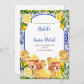 Invitation Mediterranean Haldi invite le décor italien Haldi (Devant / Derrière)