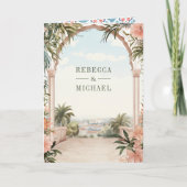 Invitation Mediterranean Italian Amalfi Coast QR Code Wedding (Devant)