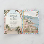 Invitation Mediterranean Italian Amalfi Coast QR Code Wedding (Intérieur)