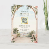 Invitation Mediterranean Italian Amalfi Coast QR Code Wedding (Dos)