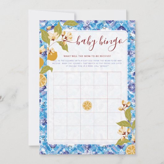 Invitation Mediterranean Lemon Amalfi Coast Baby Shower (Devant)