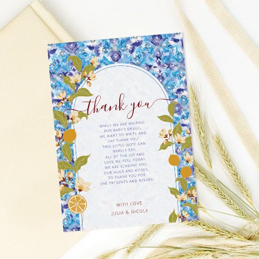 Invitation Mediterranean Lemon Amalfi Coast Baby Shower