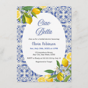 Invitation Mediterranean Lemon Ciao Bella Baby Shower de mari