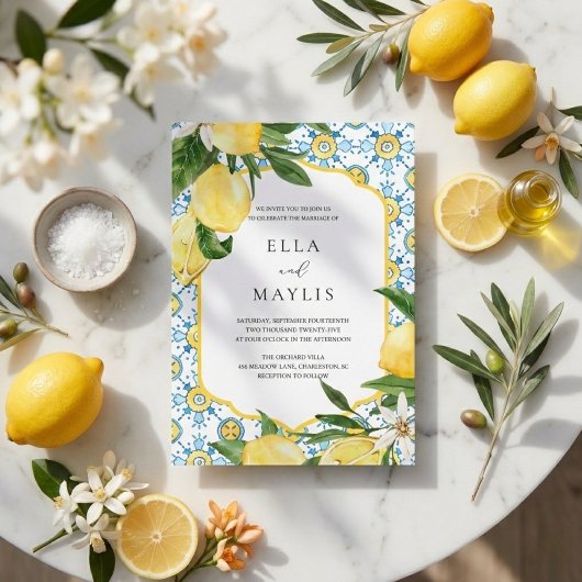 Invitation Mediterranean Lemon | Italian Amalfi Wedding