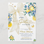 Invitation Mediterranean Lemon Sweetie Citrus Bow Baby Shower (Devant)