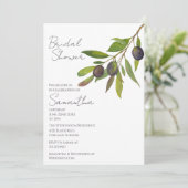 Invitation Mediterranean Minimal Olive Branch Bridal Shower   (Debout devant)