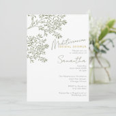 Invitation Mediterranean Olive Branch Bridal Shower (Debout devant)