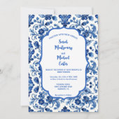 Invitation Mediterranean Portuguese Blue Tile Custom (Devant)
